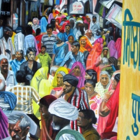 Market crowd, Pushkar